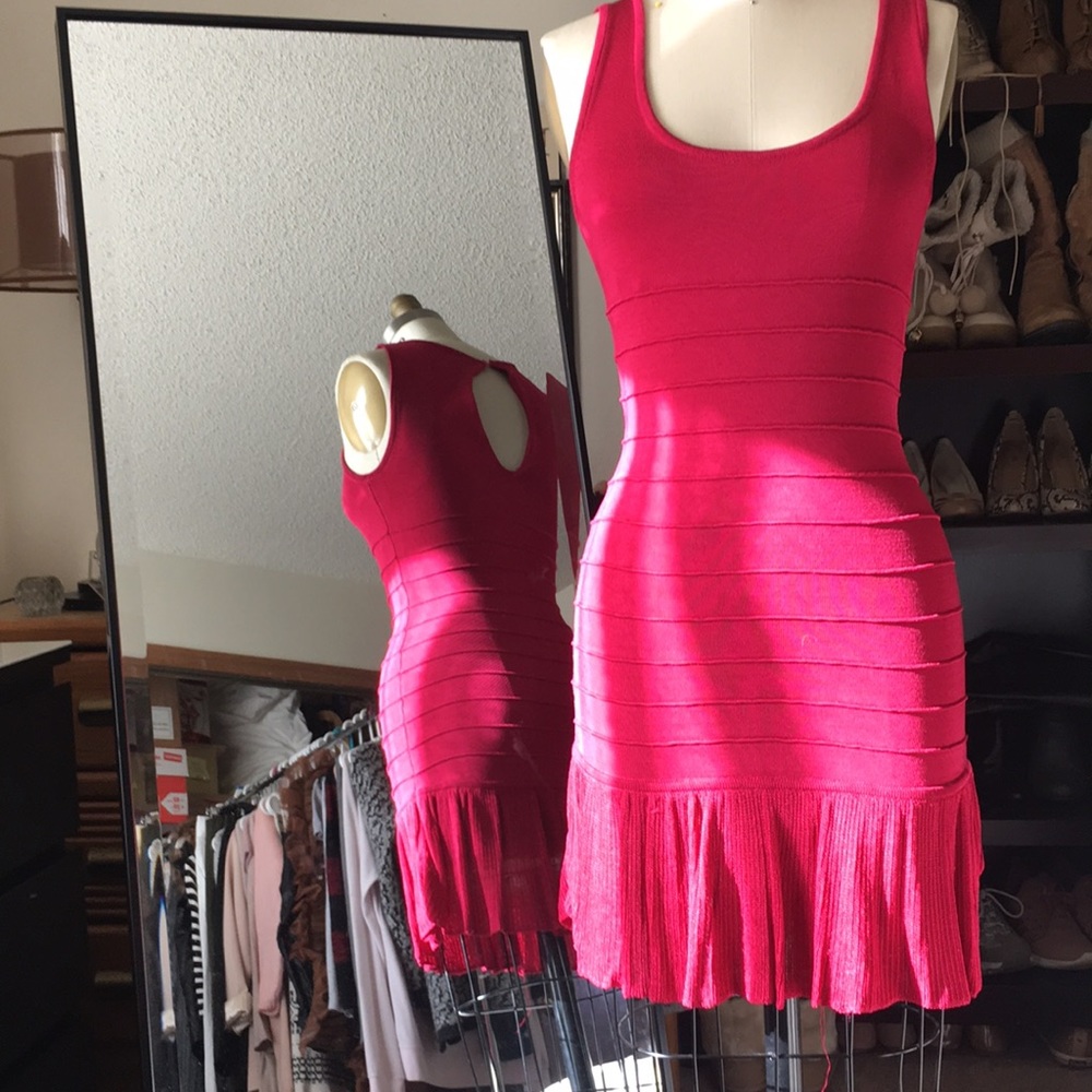 Hot pink spandex BEBE dress Size S (0-2)
